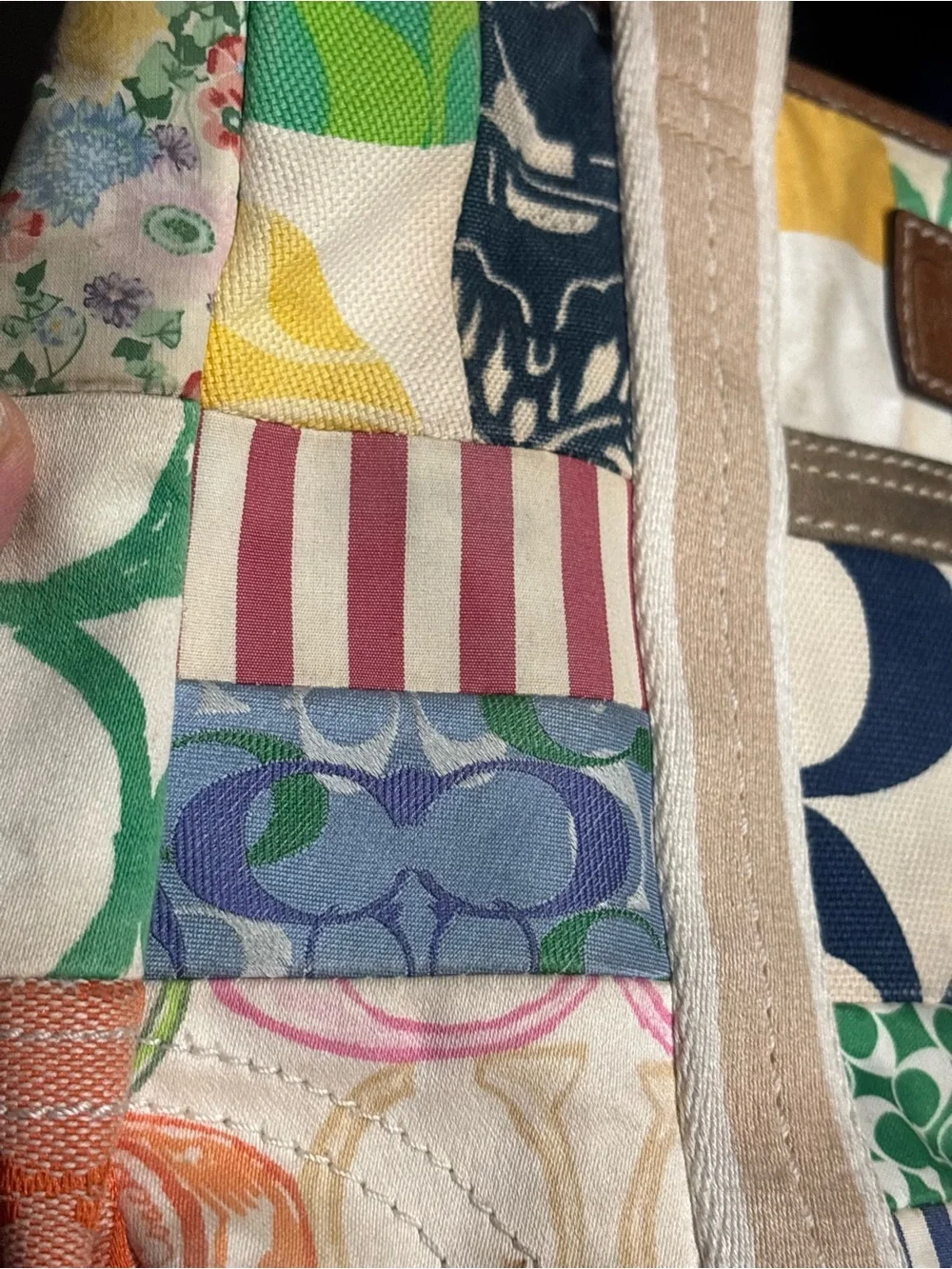 Coach Patchwork Canvas Tote Bag in Multi-Color Vintage